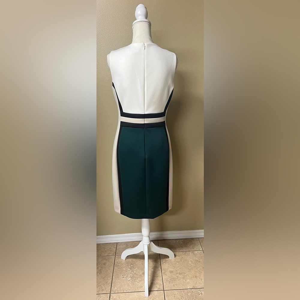 Calvin Klein Sleeveless Colorblock Scuba Sheath Dress - Picture 5 of 7